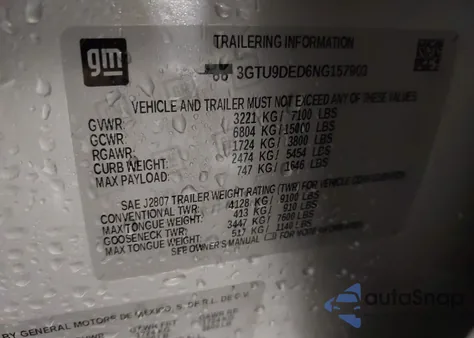 2022 GMC Sierra 1500 Limited 4Wd Standard Box Slt from USA, damaged, VIN 3GTU9DED6NG157903